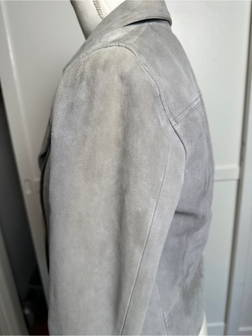 All Saints Womens 100% GOAT Leather Dalby Biker Jacket Size 6 AS IS - Picture 10 of 15